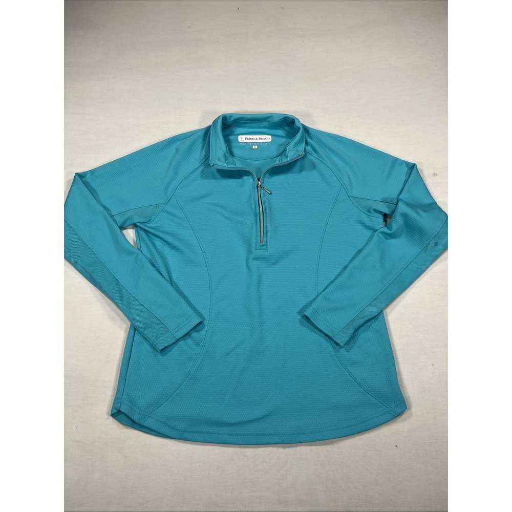 Pebble Beach 1/2 Zip Turtleneck Pullover Activewear Jacket Blue Medium
